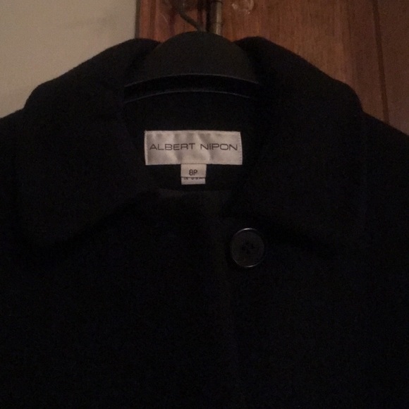 Size 8P Albert Nipon Wool & Cashmere Coat - Picture 2 of 4
